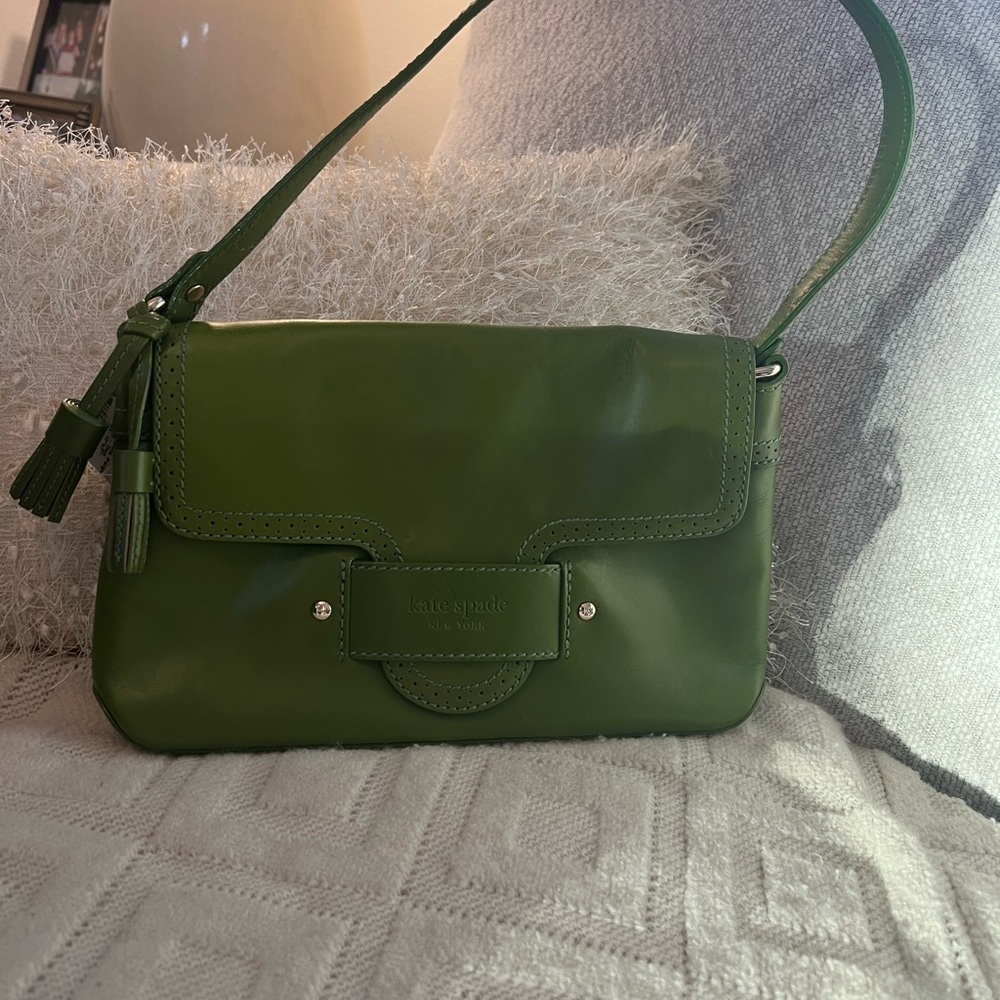 Kate Spade Vintage Green Leather Shoulder Bag